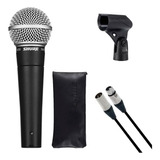 Microfone De Mão Shure Sm58 Lc C/ Cabo Neutrik Original + Nf