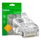 Kit 50 Peças Conector Rj45 Cat5e Ouro 5 Microns Intelbras 