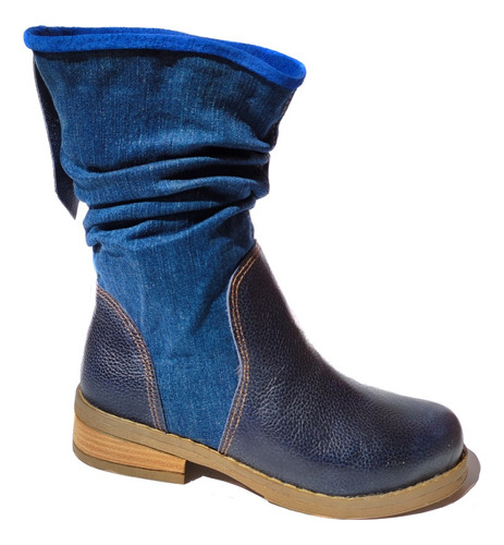 Botas De Vestir Mujer De Cuero Con Jeans Reutilizado, Chile