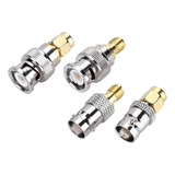 4pcs Conector Coaxial De Antena Bnc Macho/hembra A Sma @