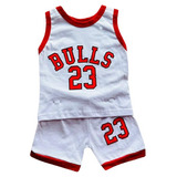 Conjunto Infantil De Basquete Bulls Menino Vermelho E Branco