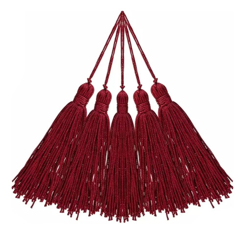 Pingente Tassel - Franja De Seda - Aplique 7cm - 10 Unidades Cor Vinho