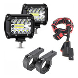 Faro Auxiliar 55w Para Moto X 2 + Kit Instalación + Soporte