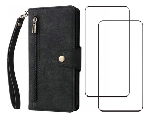 Funda Tipo Cartera Cuero Con Cremallera For Samsung S20