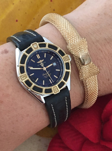 Relógio Breitling Aço Ouro Safira Lady - Temos Peças Raras