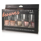 Set De 5 Esmaltes De Uñas Etienne Browns Color Marrón Claro