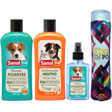 Kit Cachorro Shampoo Condicionador Perfume Limpa Seca Xixi