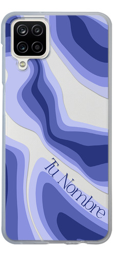 Funda Para Galaxy Para Mujer Curvas Azules Con Tu Nombre