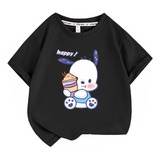 Camiseta  Manga Corta De Algodón Puro Pochacco Happy Bebida