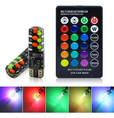 2 Cocuyos Rgb Led T10 Multifuncional Multicolor Carro Y Moto