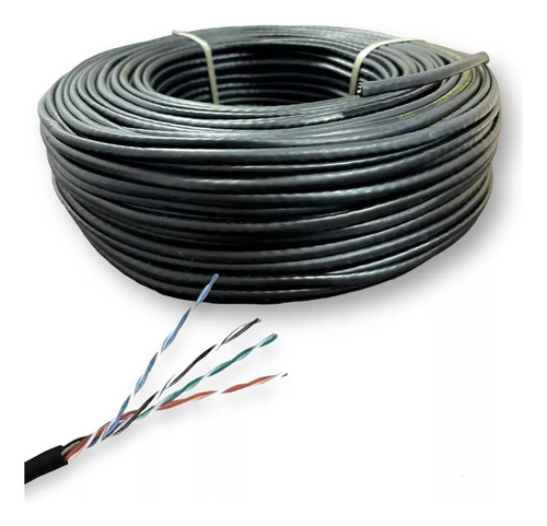 Cable Utp 50 Mts 100% Cobre 4 Pares Cat 5e Exterior Uv