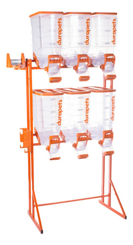 Dispenser De Grãos/ração Laranja Durapet´s - 6x40ltrs