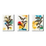 Cuadro Triptico Minimalista Floral Para Sala