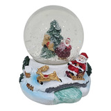 Globo Vidrio Navidad Papa Noel Nieve 4model 6,5cm Cja 12unid