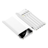 Power Bank 10000mah 6 Portas- Carregamento Rápido E Tela Led Cor Branco