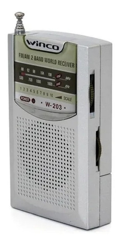 Radio Portatil Winco W-203 Am Fm Parlante Con Auriculares 