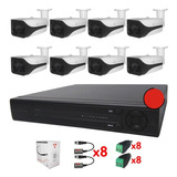 Kit Cctv Ahd Video Ultra Hd 2k Dvr 8 Camaras 4 Mp Bullet