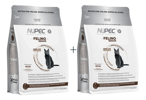 2 Pz - Nupec® Alimento Para Gato Croqueta Felino Senior 3 Kg