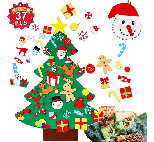 Árbol De Navidad De Fieltro Montessori Para Niños, 32 Piezas