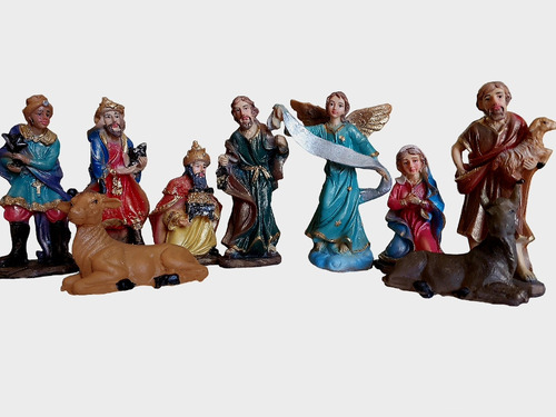 Nacimiento Navideño 9 Piezas Figuras De Resina 12 Cm