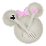 Set Platos Con Cubiertos Minnie