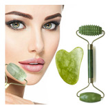 Aaa Rodillo De Masaje Facial Jade Gua Sha Antienvejecimiento