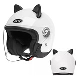 Casco De Motocicleta Con Orejas Gato Para Hombres Y Mujeres