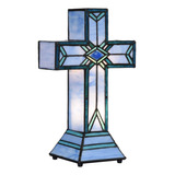 Bieye Llatin Cross Tiffany Estilo Vidrieras Acento Lámpara D