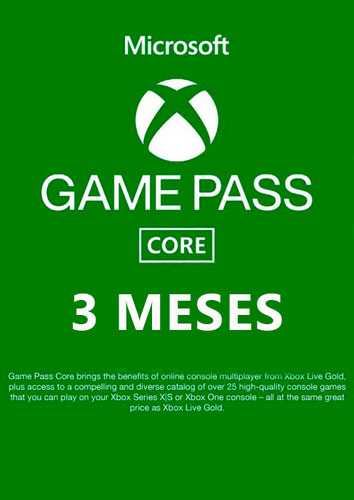 Xbox Game Pass Core 3 Meses || Multijugador Online Y Juegos 