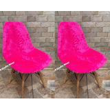Kit 2capas Felpuda Para Cadeira Eames/eiffel Pelo Baixo Pink