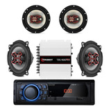 Kit Modulo Ts400x4+ Falante 5 E 6 Pol 200w + Mp3 Player