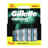 Carga para Barbear Gillette Mach3 4 Unidades - Leve 4 Pague 