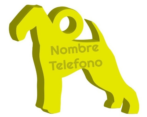 Placa Para Mascota Con Contorno De La Raza Varios Colores