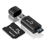 Pendrive Kit 3 Em 1 Multilaser 8gb Micro Sd Adaptador Leitor