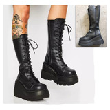 Zapatos De Calle Punk Goth Ins Para Mujer, Botas De Combate