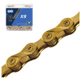 Corrente Bike 9v Index X-9 Kmc Dourado (1/2x11/128 X116)