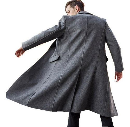 Sobretudo Longo De Lã De Inverno Trench Coat Masculino