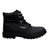 Bota Stone Borcego Hombre Trekking Trail Outdoor Eco Cuero 