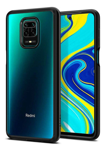 Estuche Funda Forro | Para Xiaomi Redmi Note 9s / Note 9 Pro / Note 9 Pro Max | Spigen Ultra Hybrid | Color Negro | Protección Antichoque | Acabados Premium