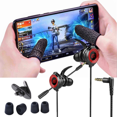 Kit Gamer Free Fire Pubg Luva + Fone De Ouvido Com Microfone