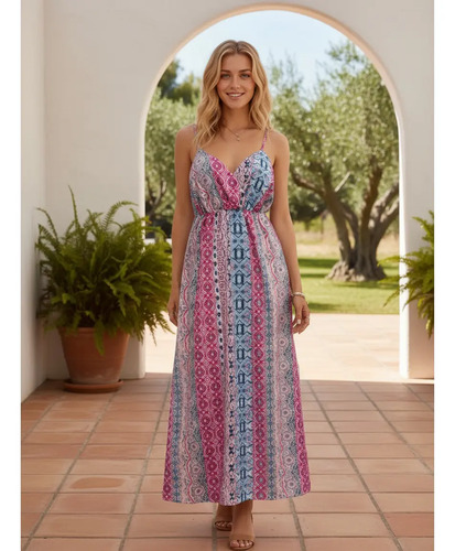 Vestido Larga Ajustado Con Cuello En V, Varios Colores | MercadoLibre
