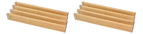 Paquete De 8 Separadores De Cajones De Bambú, Organizador De