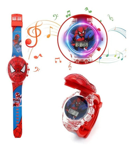 Reloj Niños Digital Luces Tapa Personajes Infantiles Navidad