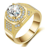 Jewelry 18k Gold Rings For Men Aaa Cubic Zirconia Engagement