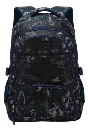 Mochila Porta Notebook Bagcherry Urbana 430313 430316 430284 Color Azul Marino Diseño Camuflada 25l