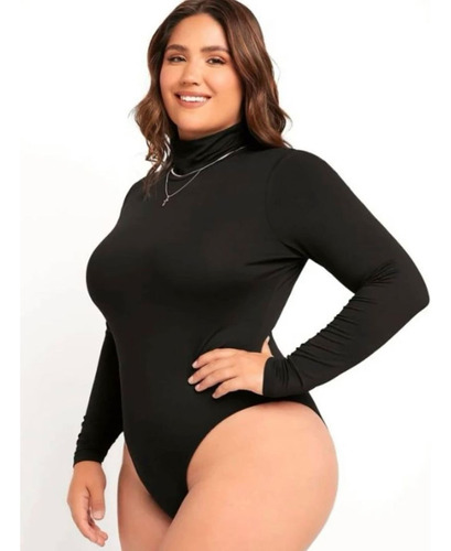 Body Feminino Plus Size Collant Suplex Com Fecho Sem Bojo