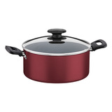 Cacerola Tramontina Loreto Aluminio Antiadherente 24cm 4,9 L Color Rojo