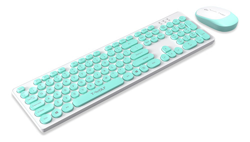 Teclado Inalámbrico Keyboard Suit Mouse Blue Mute De 2,4 G