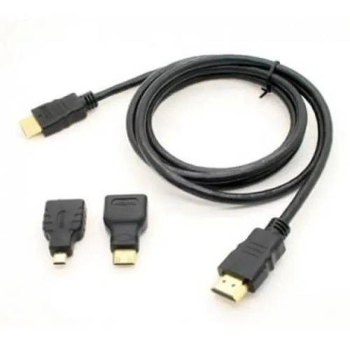 Cable Hdmi 1.5 Mtrs ¿ 2 Adaptadores Micro Y Mini Audio Video