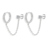 Pendientes De Cadena De Aro De Plata 925 Para Mujer, Chapado